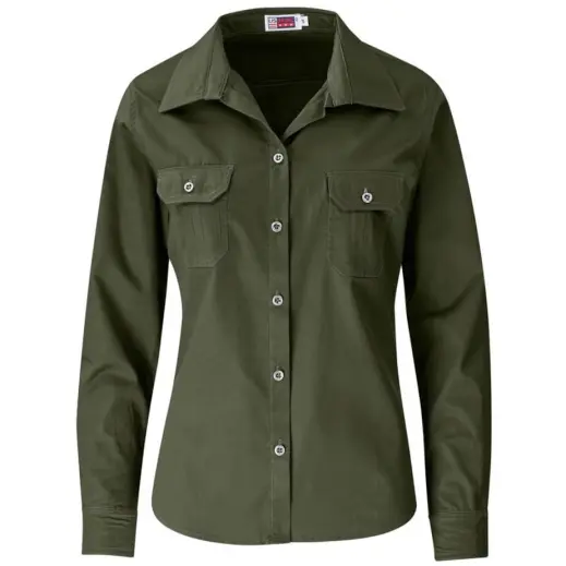 Ladies Long Sleeve Wildstone Shirt Military Green